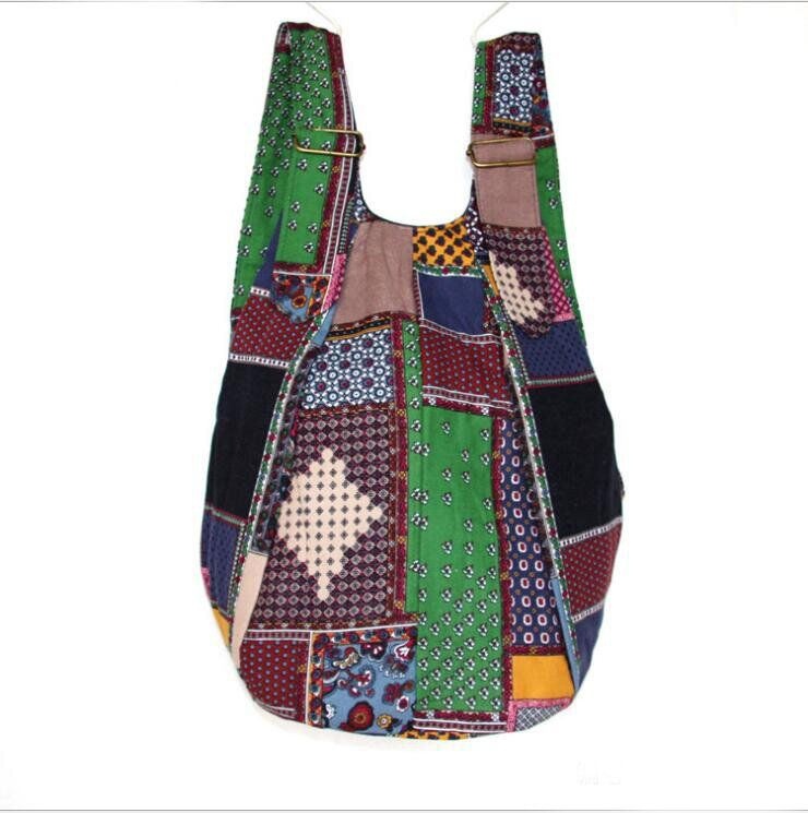 Kobiety Etniczne Płótno Patchwork Crossbody Torba
