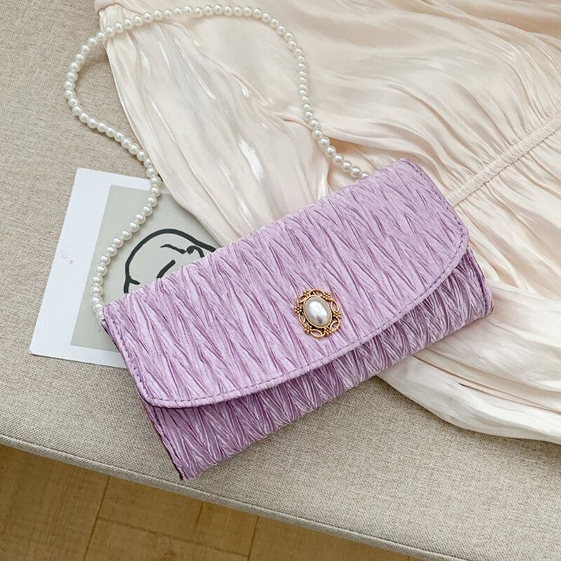Kobiety Poliester Pearl Solidna Torba Na Ramię Crossbody