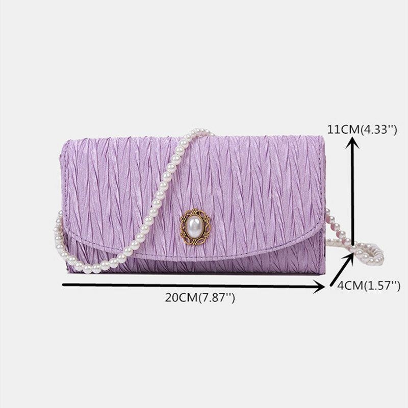 Kobiety Poliester Pearl Solidna Torba Na Ramię Crossbody