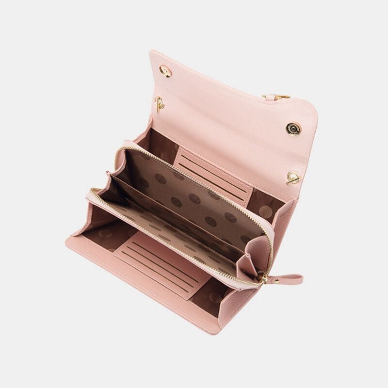 Kobiety Pu Łańcuchy 6.3 Cala Telefon Solid Letter Crossbody Bag
