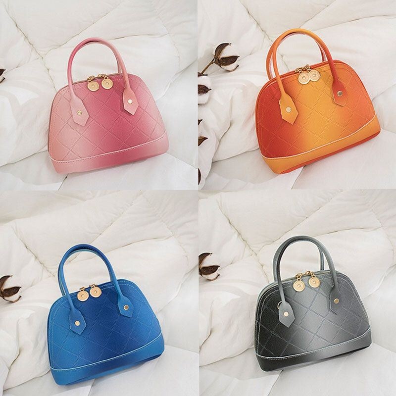 Kobiety Pu Leather Color Gradients Moda Shell Shape Chain Torebka Torba Na Ramię Cross Body Bag