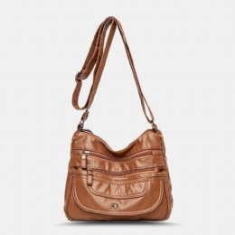 Kobiety Pu Skórzana Torba O Dużej Pojemności Z Wieloma Kieszeniami Casual Crossbody Torby Na Ramię