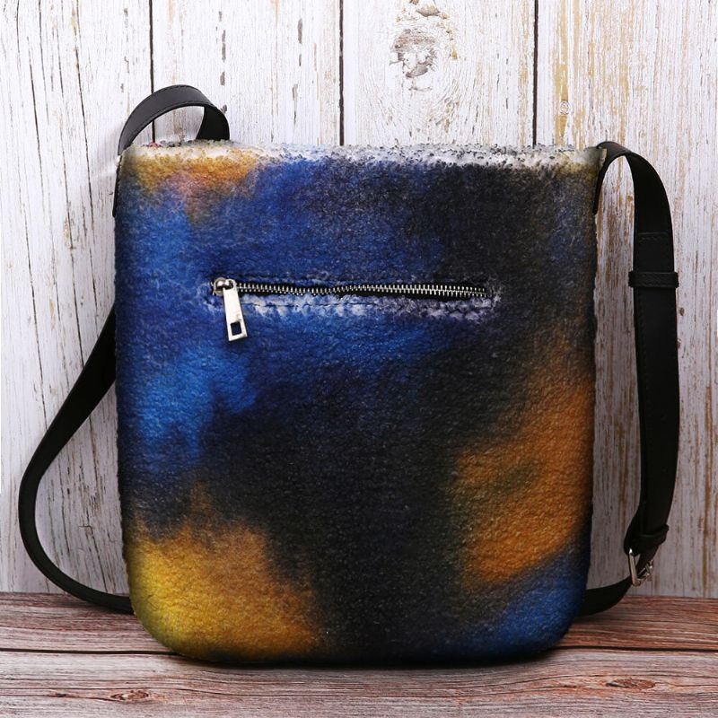 Kobiety Starry Sky Kolorowe Diy Lamb Hair Bag Crossbody Bag