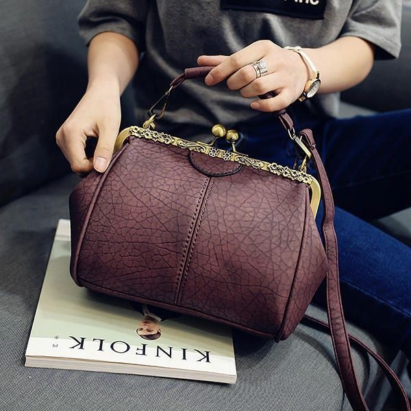 Kobiety Vintage Hasp Torby Wiadro Pu Skórzana Torba Na Ramię Torba Crossbody