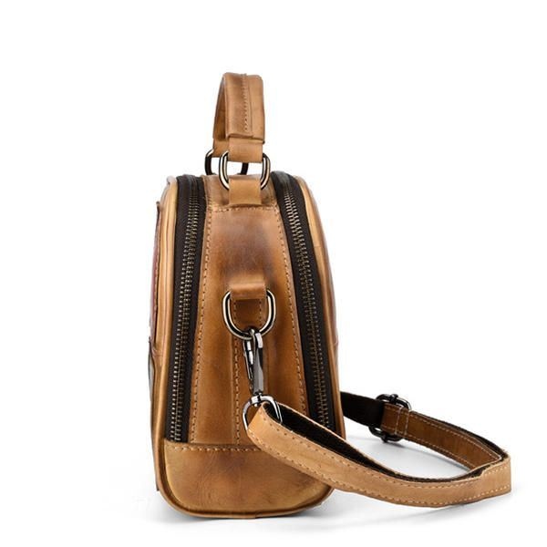 Kobiety Vintage Prawdziwej Skóry Ręcznie Robione Pędzle Kolorowe Torebki Szwy Crossbody Torby