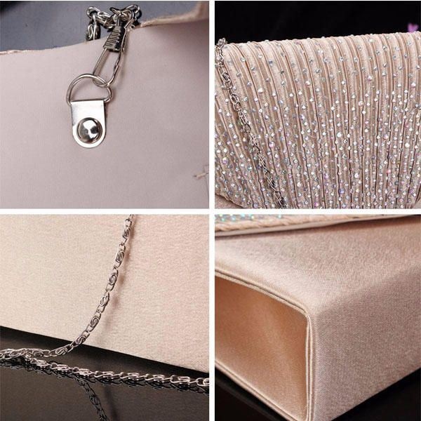 Kobiety Wieczór Portfel Dla Nowożeńców Koperta Flash Diament Sprzęgła Przenośna Torba Na Ramię Torba Crossbody
