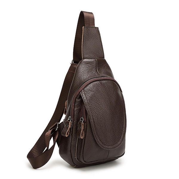 Mężczyźni Kobiety Skórzana Torba Na Klatkę Piersiową Moda Retro Casual Crossbody Torba Z 3 Kolorami