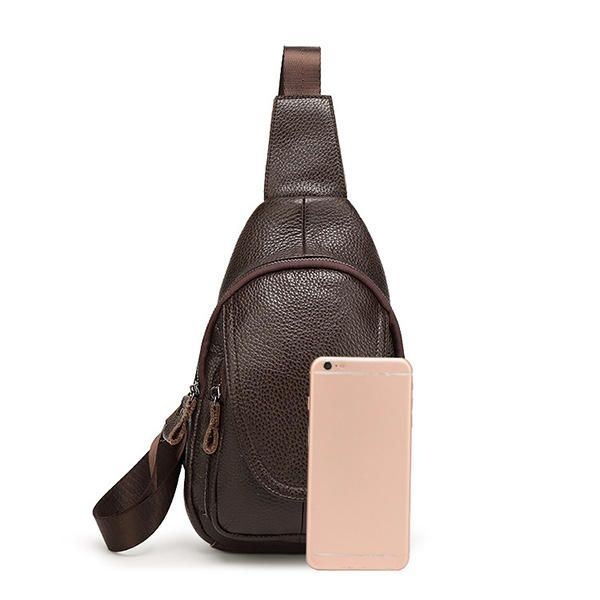 Mężczyźni Kobiety Skórzana Torba Na Klatkę Piersiową Moda Retro Casual Crossbody Torba Z 3 Kolorami