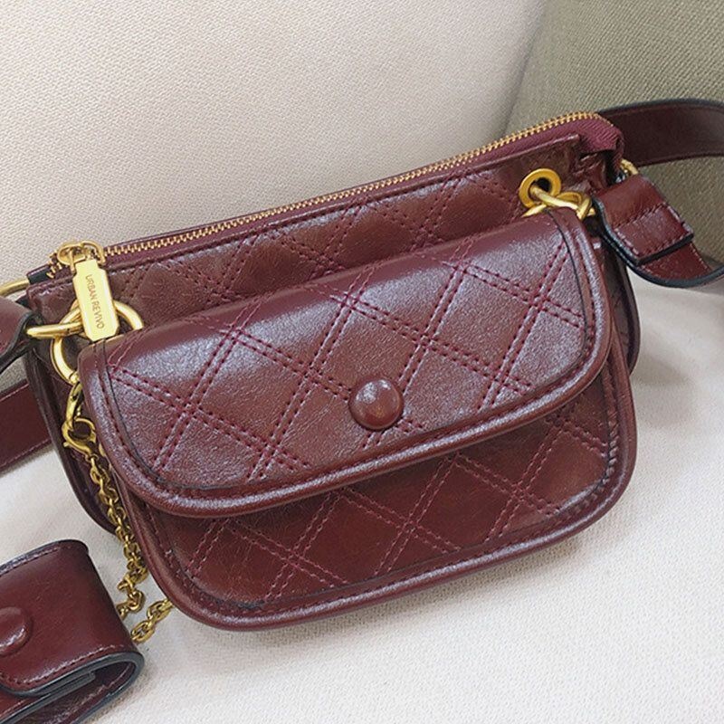 Moda Damska 3 Szt. Argyle Solidna Torba Na Ramię Crossbody Bag