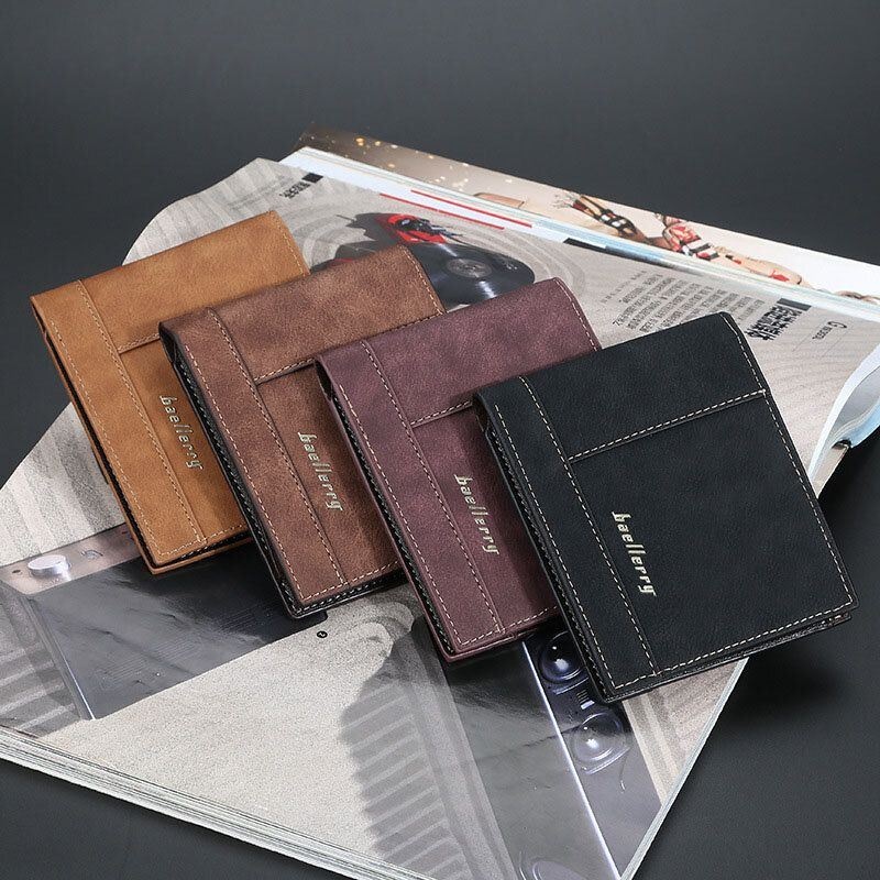 Baellerry Men Faux Leather Fashion Business Multi Card Slots Składany Portmonetka Portfel Na Karty