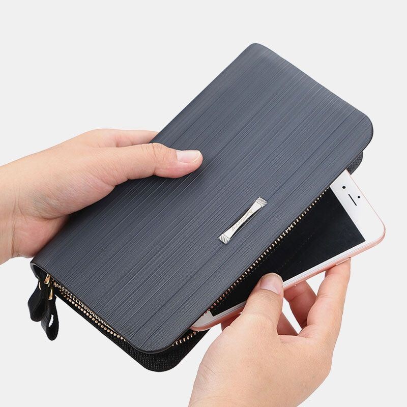 Baellerry Men Pu Leather Duża Pojemność Multi-card Slot Carry Handle Casual Clutch Bag Portfel Na Karty