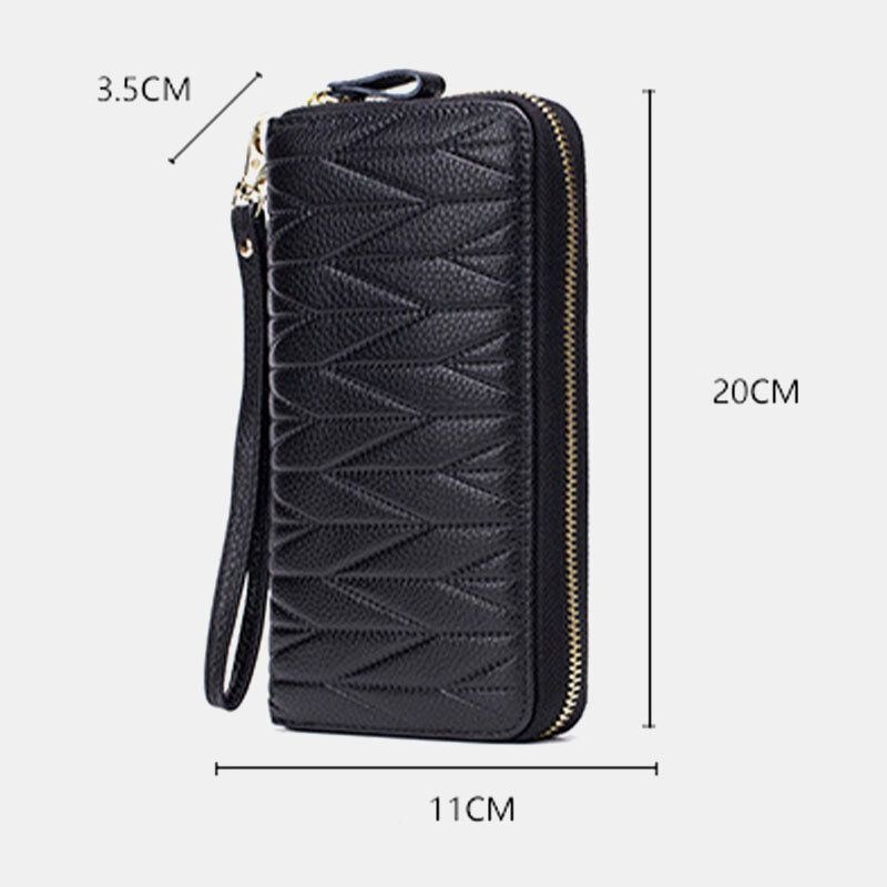 Kobiety Z Prawdziwej Skóry Organ Design Multi-card Slot Clutch Portmonetka Długi Portfel