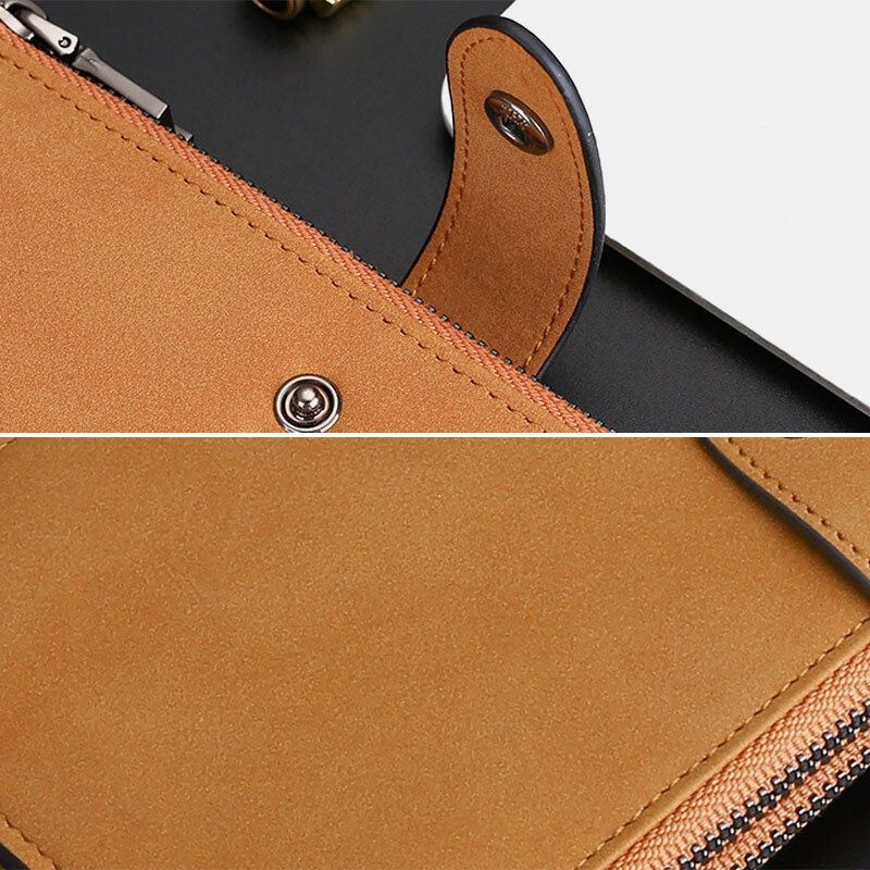 Men Vintage Anti-theft Gniazdo Na Kartę Sim 19 Gniazd Na Karty Portfel Na Karty