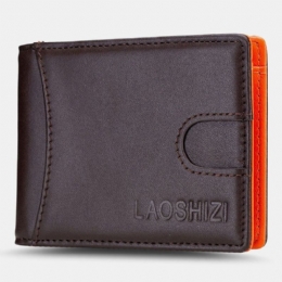 Mężczyźni Bifold Skórzane Portfele Anti-theft Szczotka Posiadacz Karty Multi-card Slot Portmonetka Portfele Skóry Wołowej