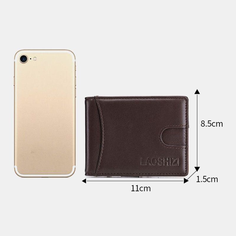 Mężczyźni Bifold Skórzane Portfele Anti-theft Szczotka Posiadacz Karty Multi-card Slot Portmonetka Portfele Skóry Wołowej
