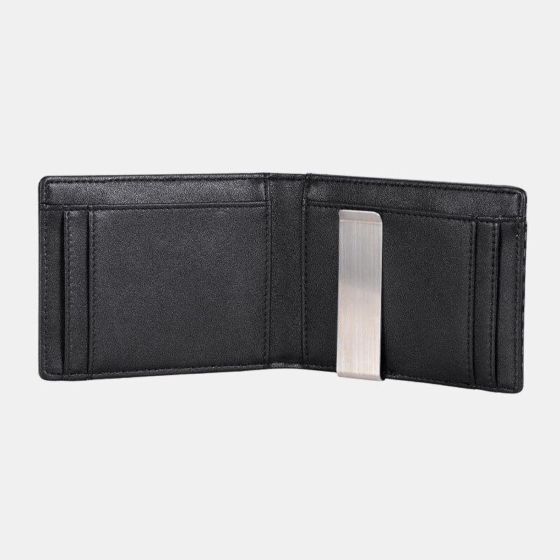 Mężczyźni Faux Leather Retro Business Anti-theft Multi-slot Posiadacz Karty Portfel Klip Na Pieniądze