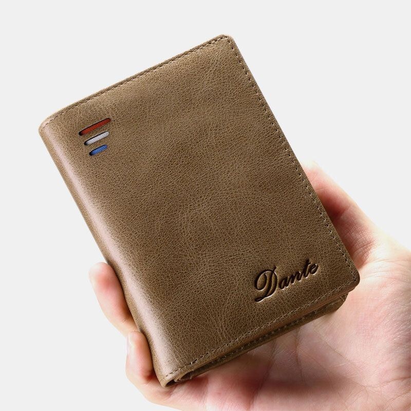 Mężczyźni Kobiety Prawdziwa Skóra Wosk Olejny Anti-theft 10 Gniazd Kart Anti Theft Bifold Portfel Torebka