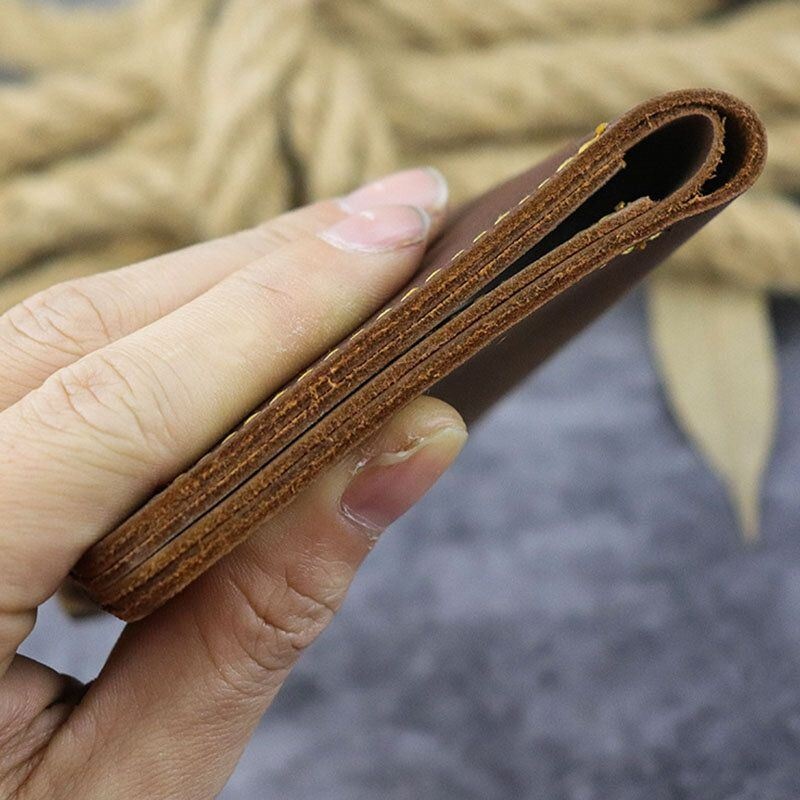 Mężczyźni Prawdziwa Skóra Bifold Krótkie Etui Na Wiele Kart Portfel Na Pieniądze Z Klipsem