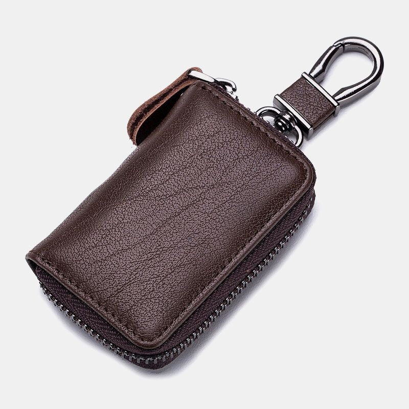 Mężczyźni Prawdziwej Skóry Retro Mini Key Case Torba Duża Pojemność Moda Car Key Brelok Portfel