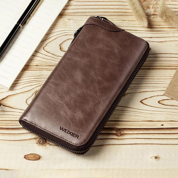 Męska Torba Z Prawdziwej Skóry W Stylu Vintage Z Portfelem Na Telefon