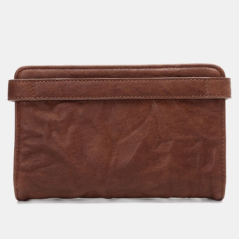 Męski Długi Bifold Vintage Portfel Na Wiele Kart Z Miejscem Na Karty Etui Na Telefon Torebka Torebka Kopertówka