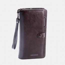 Męski Długi Portfel Ze Sztucznej Skóry Business Money Zipper Wallet