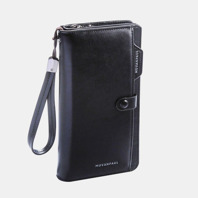 Męski Długi Portfel Ze Sztucznej Skóry Business Money Zipper Wallet