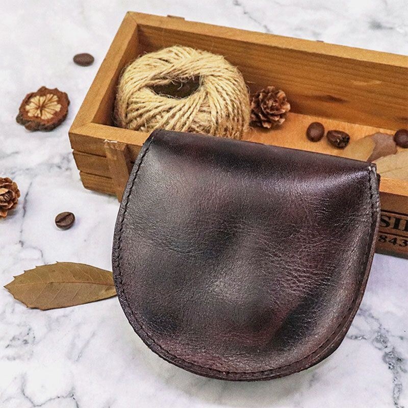 Męski Jednokolorowy Portfel Ze Skóry Naturalnej Retro Etui Na Karty O Dużej Pojemności Klip Na Pieniądze Portmonetka Na Monety