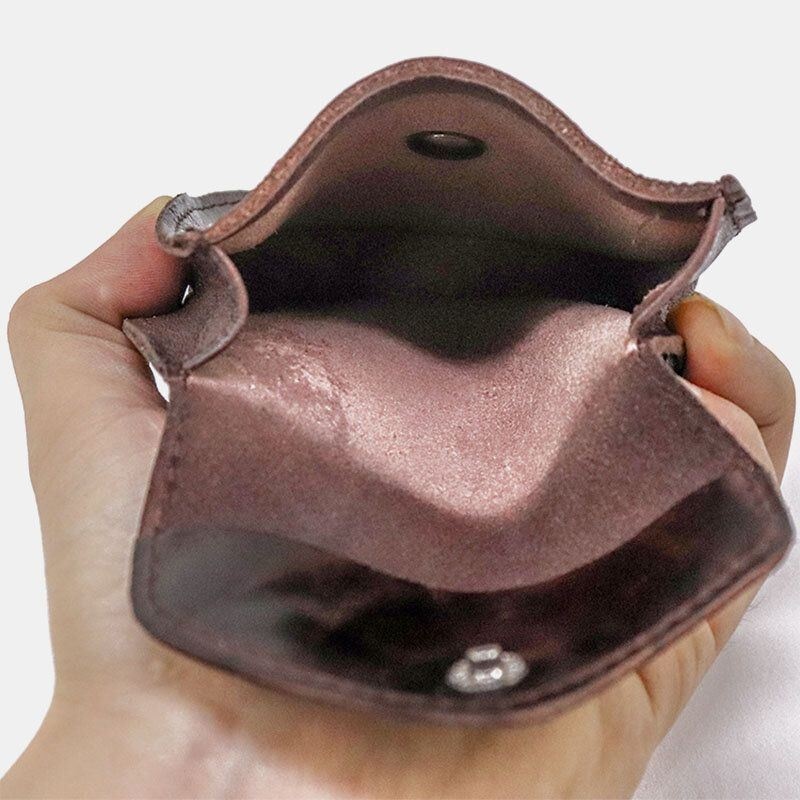 Męski Jednokolorowy Portfel Ze Skóry Naturalnej Retro Etui Na Karty O Dużej Pojemności Klip Na Pieniądze Portmonetka Na Monety