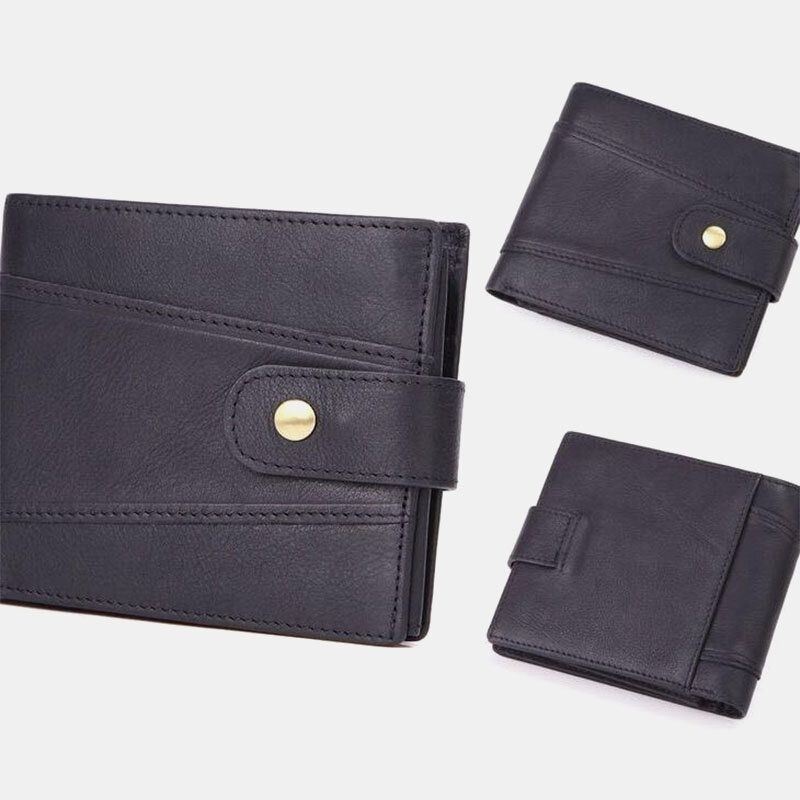 Męski Portfel Z Prawdziwej Skóry W Stylu Retro Business Anti-theft Z Wieloma Gniazdami Ze Skóry Bydlęcej Na Karty