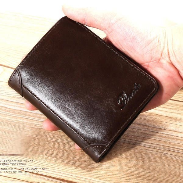 Męski Portfel Z Prawdziwej Skóry W Stylu Vintage Slim Etui Na Pieniądze Z 11 Miejscami Na Karty