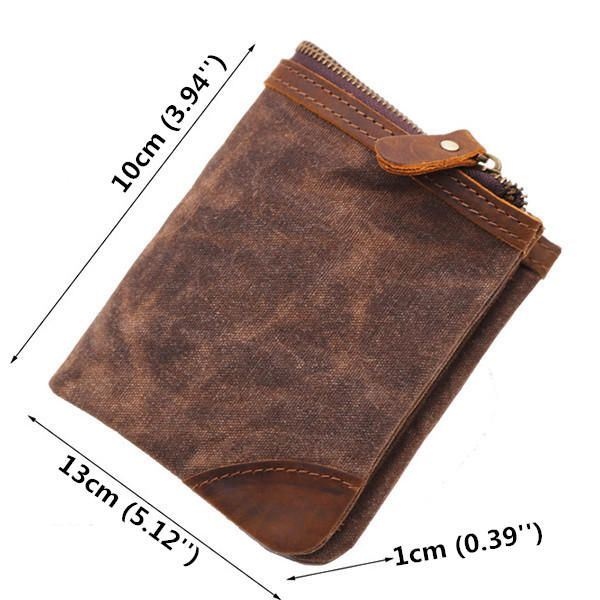 Płótno Vintage Portfel Bifold 8-gniazdowa Portmonetka Dla Mężczyzn