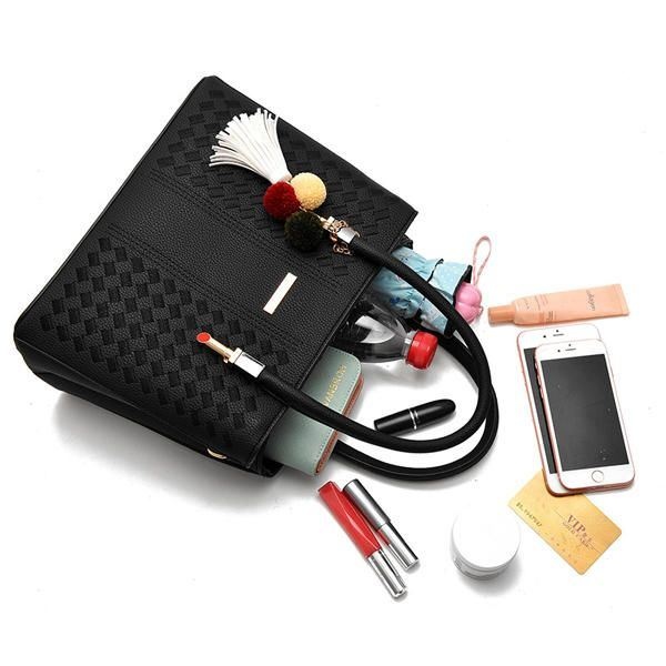 2 Główne Kieszenie Damskie Pu Skórzane Torebki Na Co Dzień Crossbody Bag