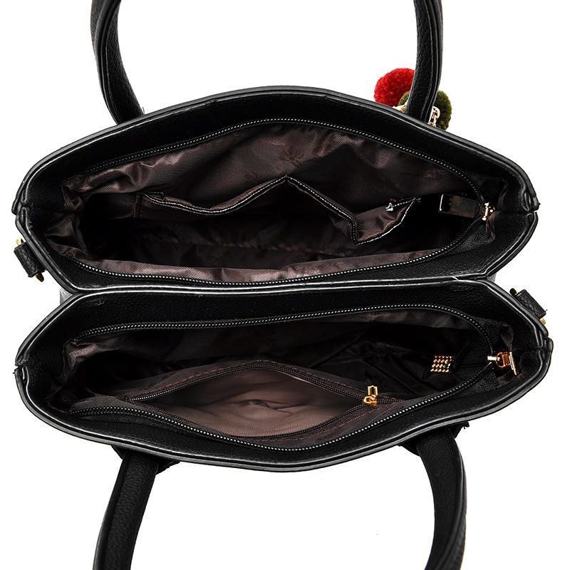 2 Główne Kieszenie Damskie Pu Skórzane Torebki Na Co Dzień Crossbody Bag