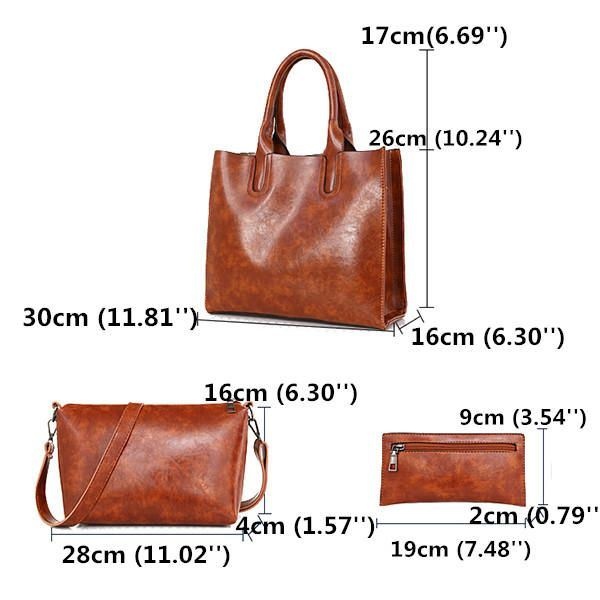 3 Szt. Torebka Damska W Stylu Vintage Rekreacyjna Woskowana Torba Crossbody