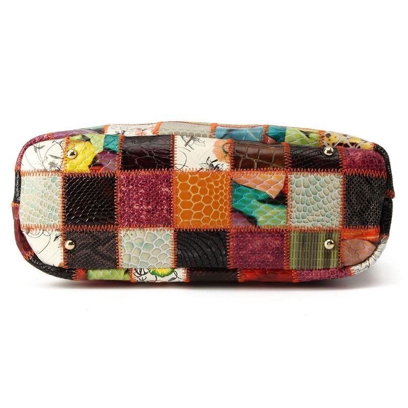 Damska Torebka Z Prawdziwej Skóry W Stylu Vintage Tote O Dużej Pojemności Przeszywana Torba Crossbody