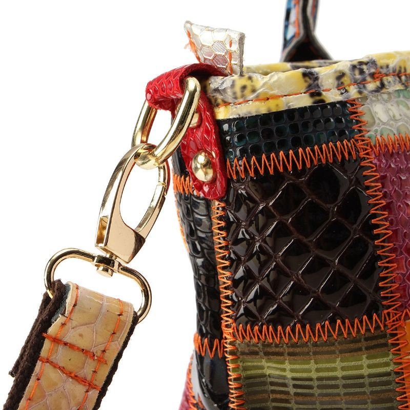 Damska Torebka Z Prawdziwej Skóry W Stylu Vintage Tote O Dużej Pojemności Przeszywana Torba Crossbody