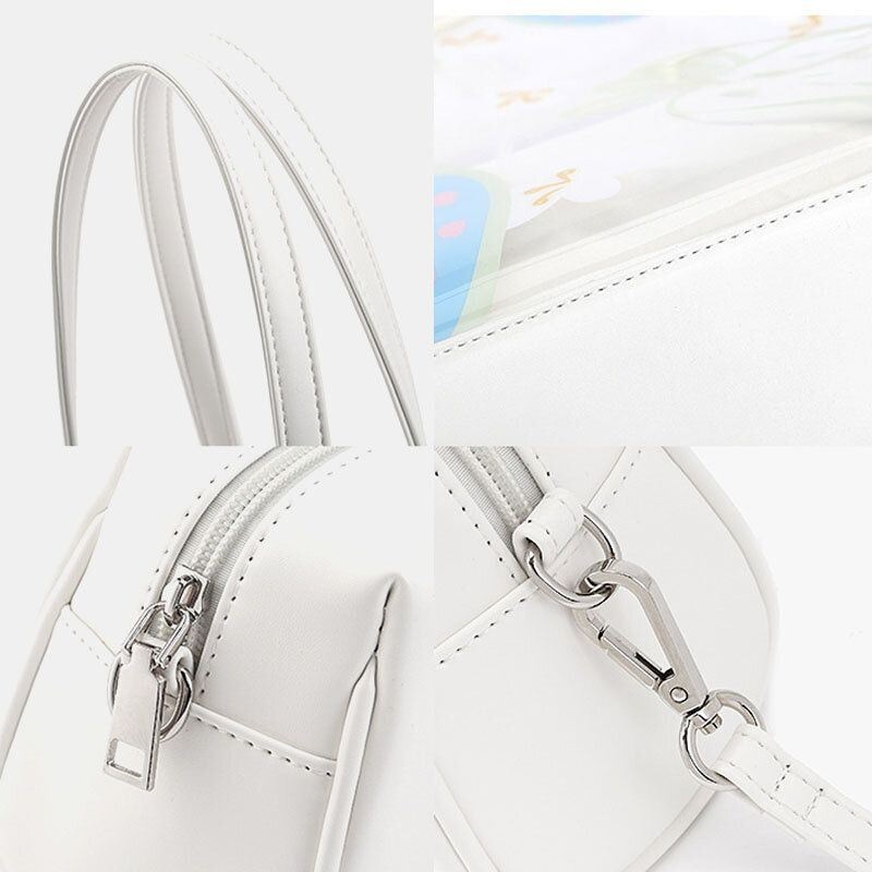 Kobiety 2 Szt. Wodoodporny Przezroczysty Nadruk Fruit Pvc Multi-carry Torebka Tote