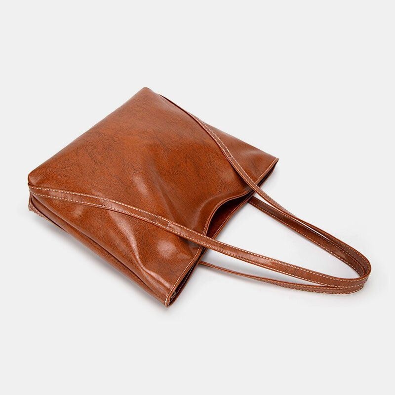 Kobiety Pu Skórzana Wiosna Vintage Torba Na Ramię O Dużej Pojemności Torebka Tote