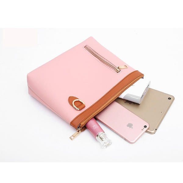 Kobiety Rozrywka Faux Leather 2 Szt. Wiadro Torba Crossbody