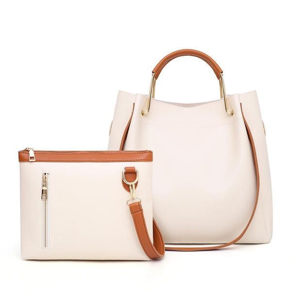 Kobiety Rozrywka Faux Leather 2 Szt. Wiadro Torba Crossbody