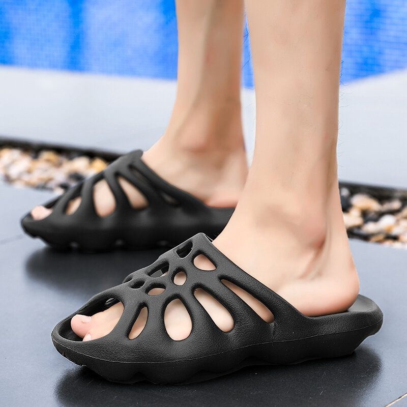 Mężczyźni Outdoor Beach Gruba Podeszwa Lekkie Wydrążone Kapcie