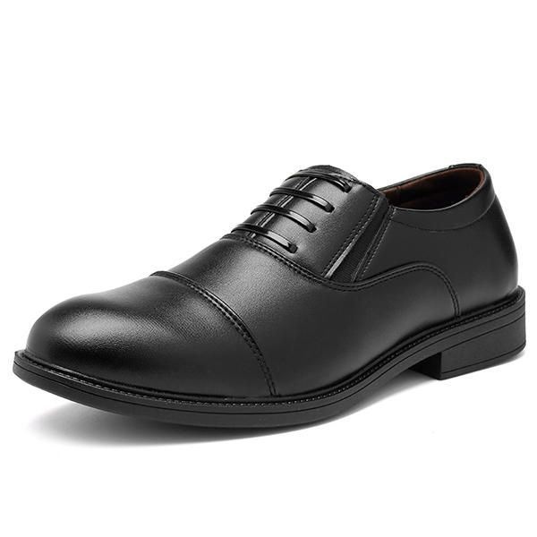 Mężczyźni Wygodne Casual Business Elastyczna Opaska Pu Leather Slip On Formalne Buty
