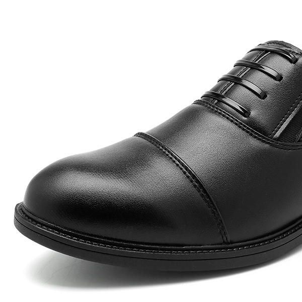 Mężczyźni Wygodne Casual Business Elastyczna Opaska Pu Leather Slip On Formalne Buty