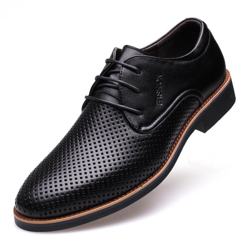 Męska Oddychająca Wydrążona Z Mikrofibry Business Casual Oxfords