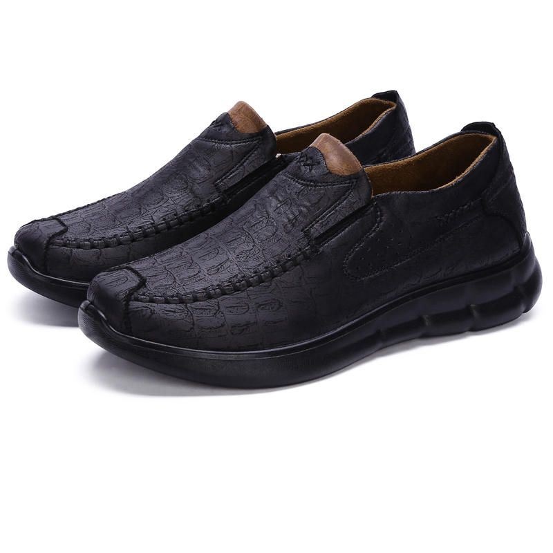 Męska Wygodna Podeszwa Casual Slip On Miękkie Oksfordzie Z Mikrofibry
