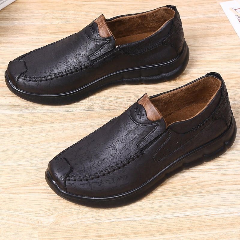 Męska Wygodna Podeszwa Casual Slip On Miękkie Oksfordzie Z Mikrofibry