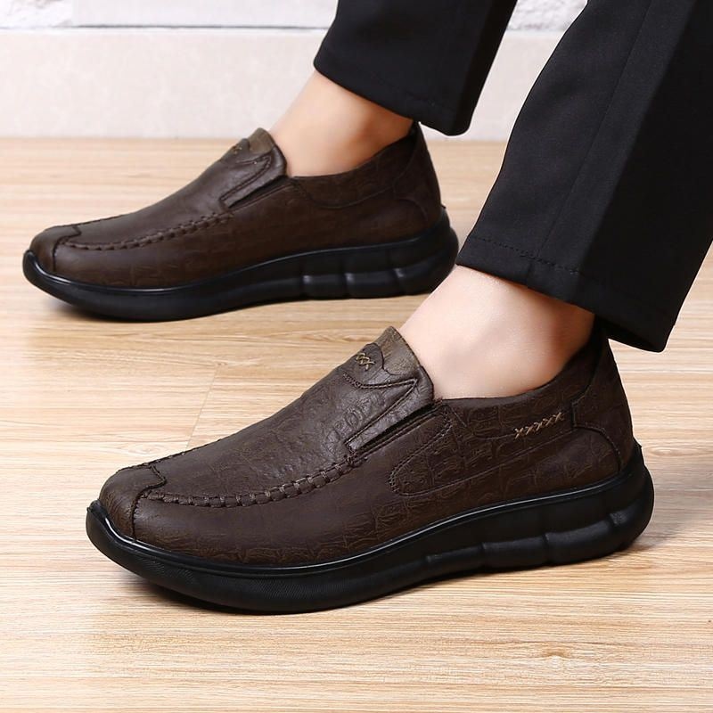 Męska Wygodna Podeszwa Casual Slip On Miękkie Oksfordzie Z Mikrofibry