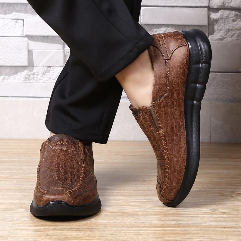 Męska Wygodna Podeszwa Casual Slip On Miękkie Oksfordzie Z Mikrofibry