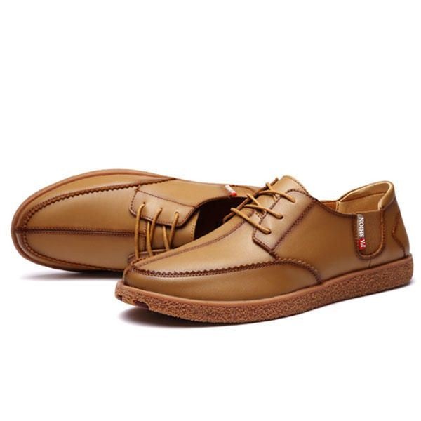 Męskie Casual Oryginalna Skórzana Casual Slip On Business Oksfordzie